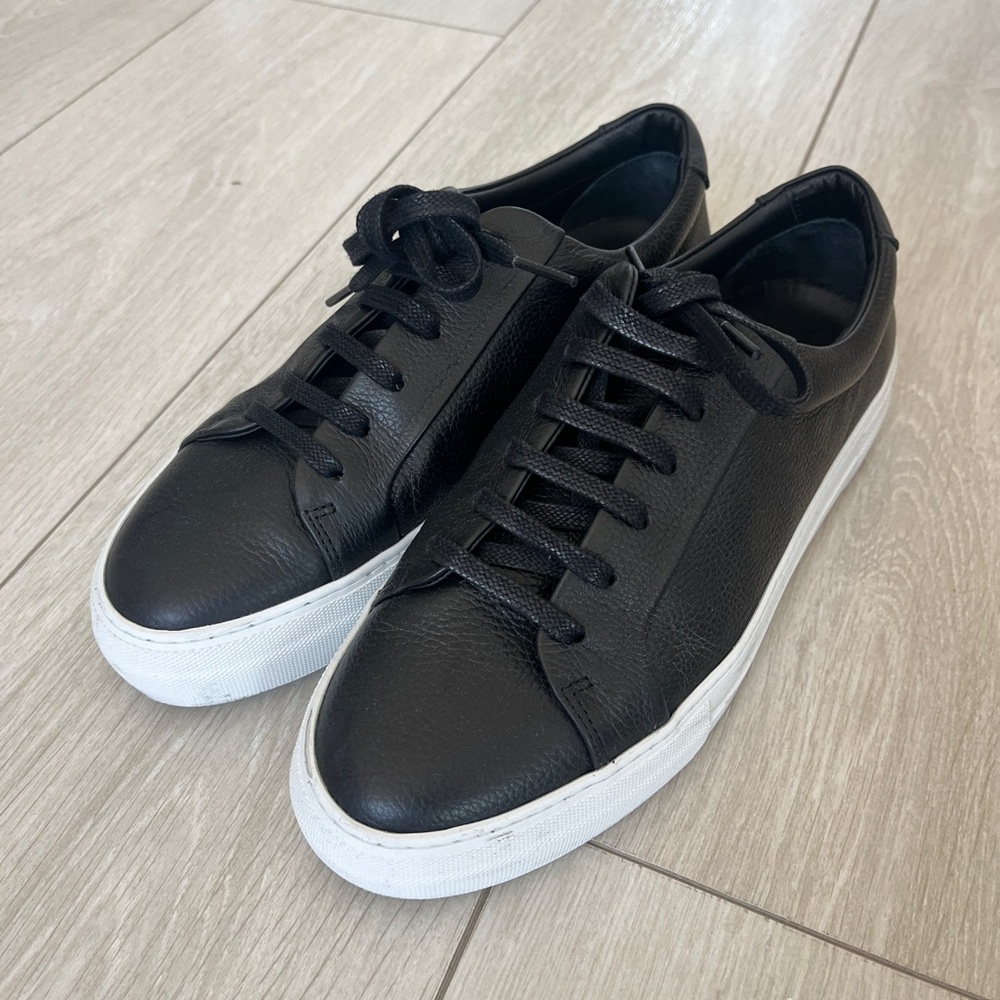 GUC Reiss Finley Leather Trainers in Black, size EU 39/US 9